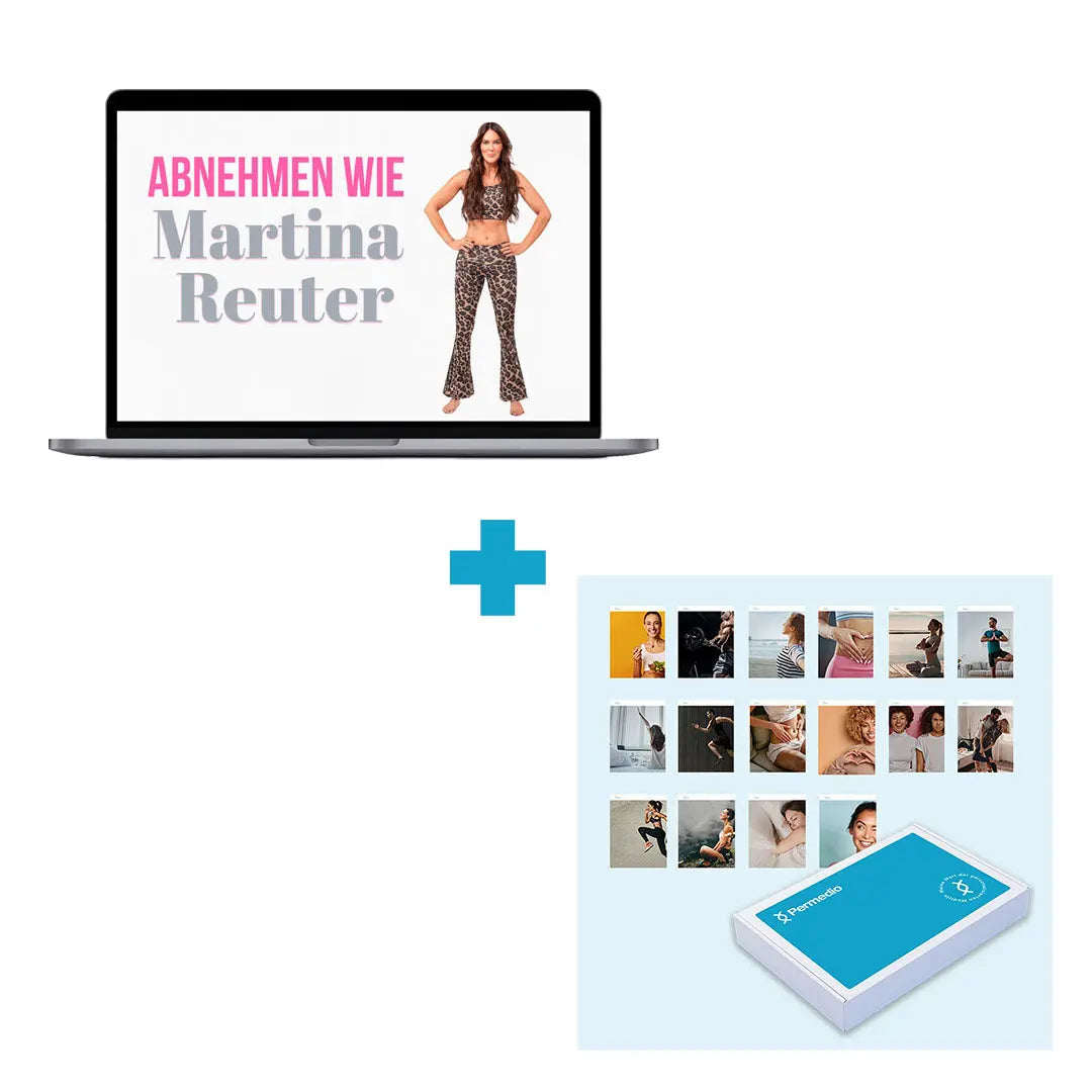 Laptop mit Martina Reuter und das Permedio Lifestyle Kit wird als Bundle angezeigt.