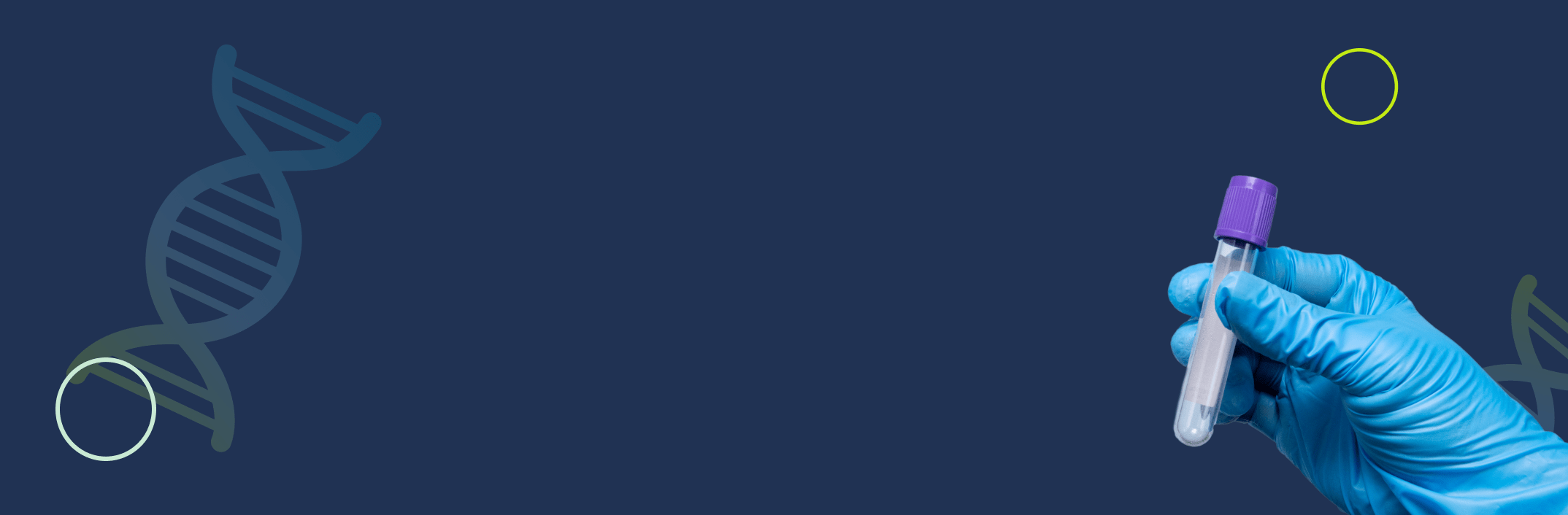 Medizinischer Handschuh mit Proberöhrchen. DNA-Analysen mit Permedio – personalisierte Medizin und Prävention“