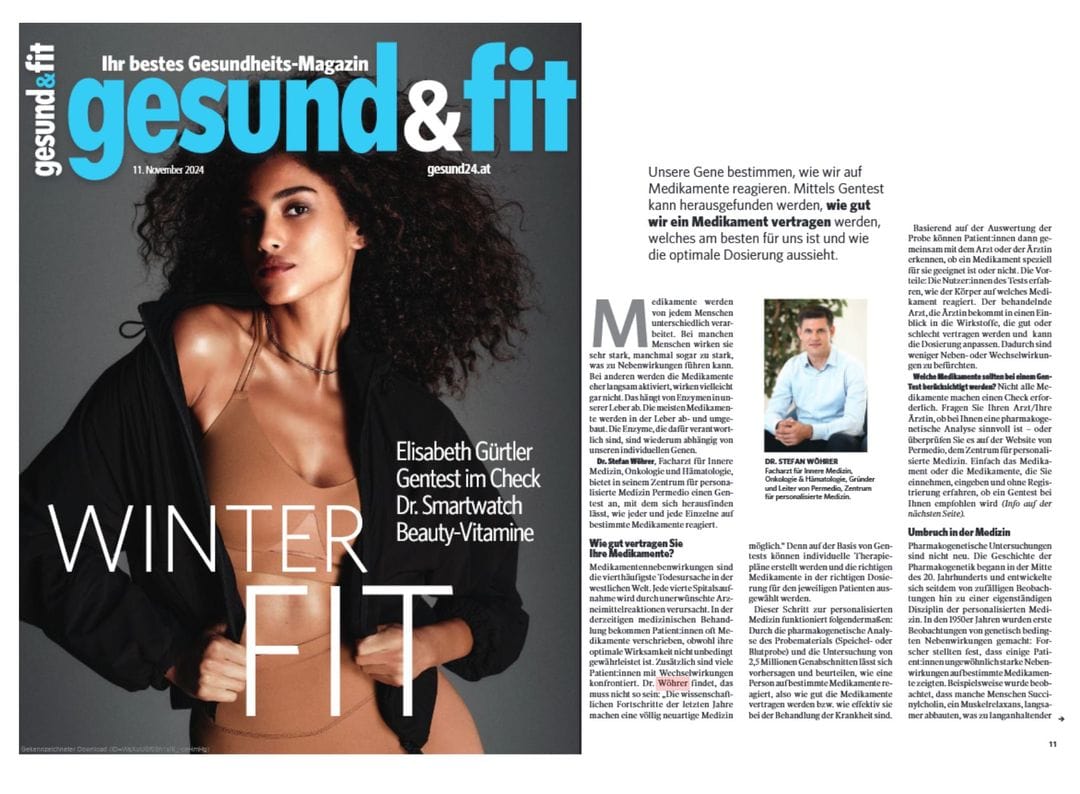 Artikel in der gesund & fit über den Permedio Gentest und MedikamenteCheck
