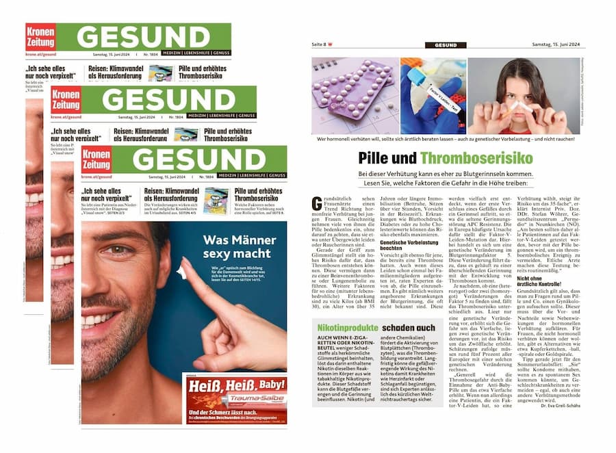 Artikel über die Pille und Thromboserisiko