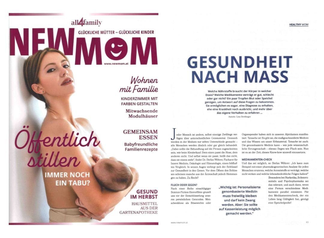 Artikel in der New Mom über Gesundheit nach Mass und den Permedio Medikamentecheck