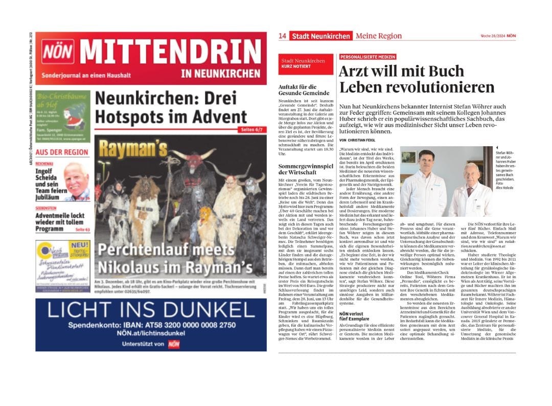 Artikel über das Buch Warum wir sind, wie wir sind: Die Medizin entdeckt das Individuum von Dr. Stefan Wöhrer und Dr. Johannes Huber  