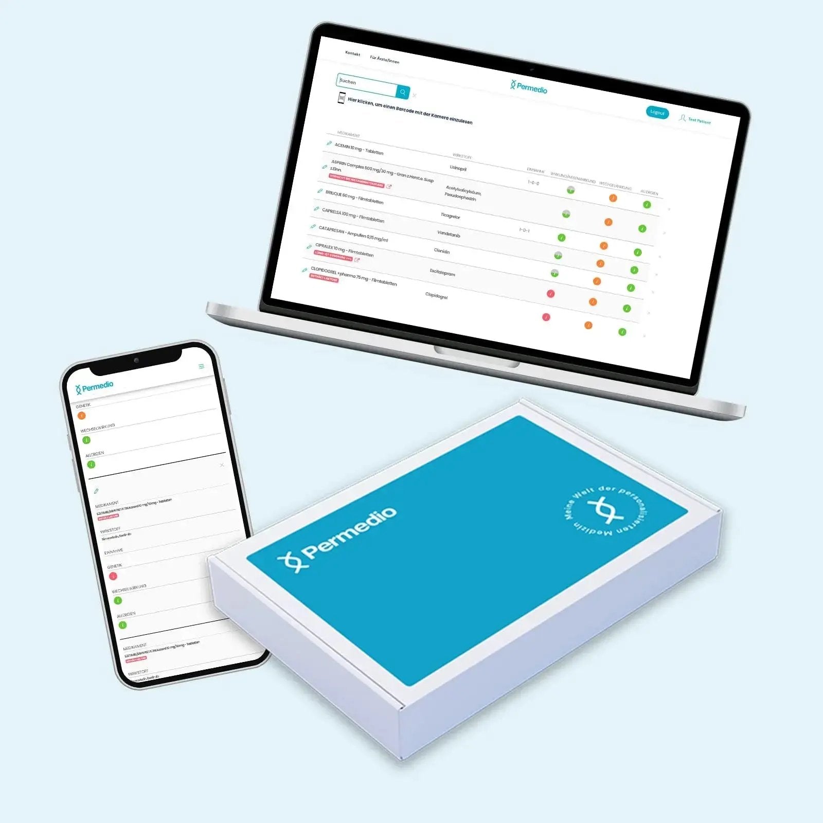 MedikamenteCheck Genetische Analyse Verträglichkeit Medikamente Permedio
