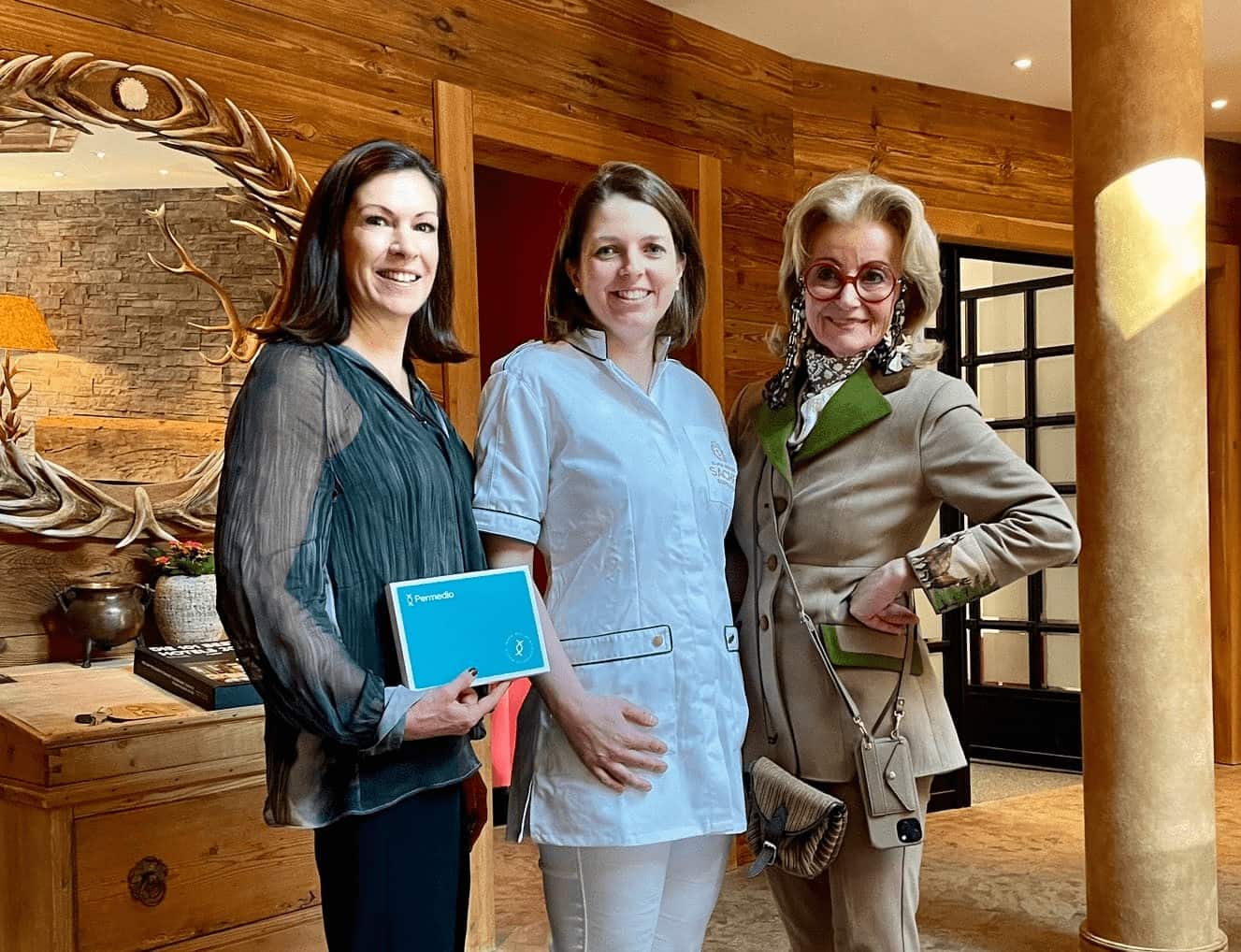 Katharina Schneider, Dr. Katharina Sepp und Elisabeth Guertler im Sacher Resort präsentieren Permedio Genetische Analysen. 