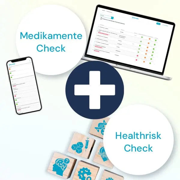 Medikamente Check und Healthrisk Check  Bundle – digitale Gesundheitsanalyse für Risiken und Wechselwirkungen